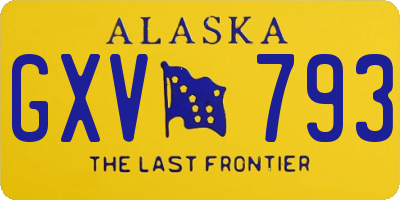 AK license plate GXV793