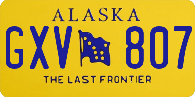 AK license plate GXV807