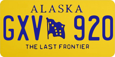 AK license plate GXV920