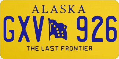 AK license plate GXV926