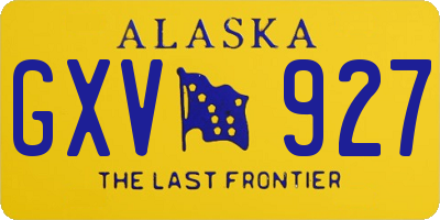 AK license plate GXV927