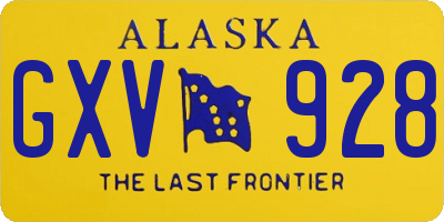 AK license plate GXV928