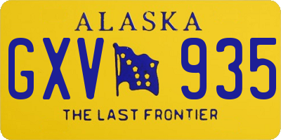 AK license plate GXV935