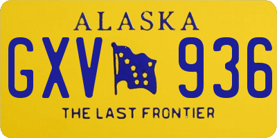 AK license plate GXV936