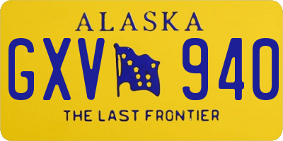 AK license plate GXV940