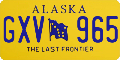 AK license plate GXV965