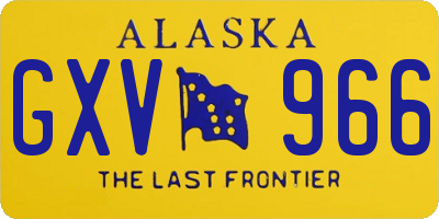 AK license plate GXV966
