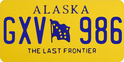 AK license plate GXV986