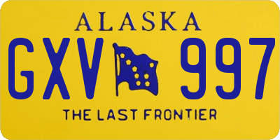 AK license plate GXV997
