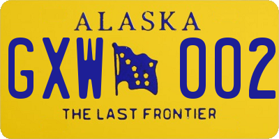 AK license plate GXW002