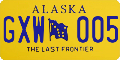 AK license plate GXW005