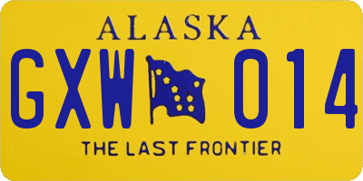 AK license plate GXW014