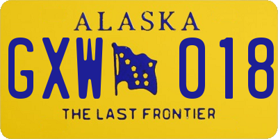 AK license plate GXW018