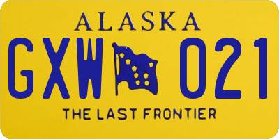 AK license plate GXW021