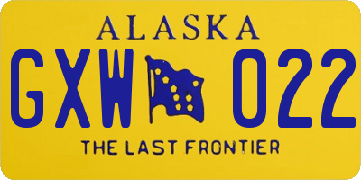 AK license plate GXW022