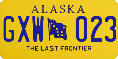 AK license plate GXW023