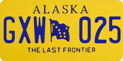 AK license plate GXW025