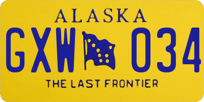 AK license plate GXW034