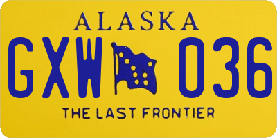 AK license plate GXW036