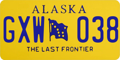 AK license plate GXW038