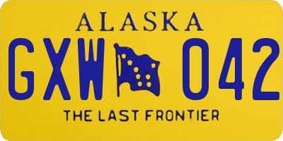 AK license plate GXW042