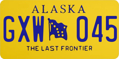AK license plate GXW045