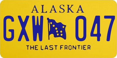 AK license plate GXW047