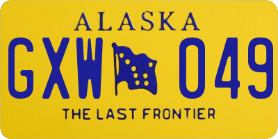 AK license plate GXW049