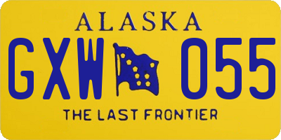 AK license plate GXW055