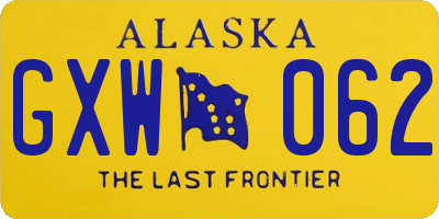 AK license plate GXW062