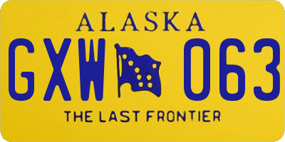 AK license plate GXW063
