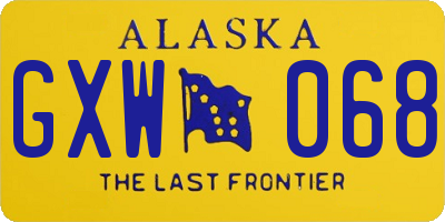 AK license plate GXW068