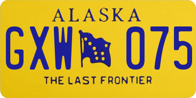 AK license plate GXW075