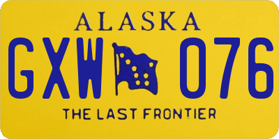 AK license plate GXW076