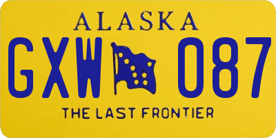 AK license plate GXW087