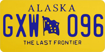AK license plate GXW096