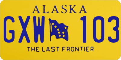 AK license plate GXW103