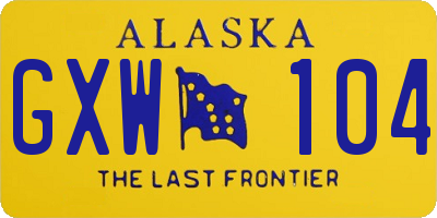 AK license plate GXW104