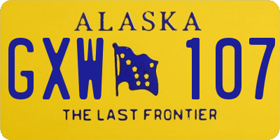 AK license plate GXW107