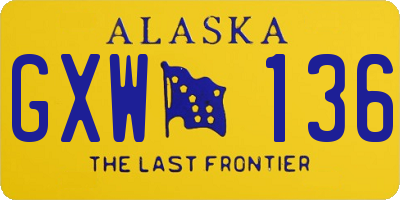 AK license plate GXW136