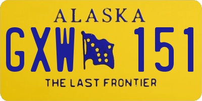 AK license plate GXW151