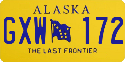 AK license plate GXW172