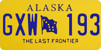 AK license plate GXW193