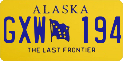 AK license plate GXW194