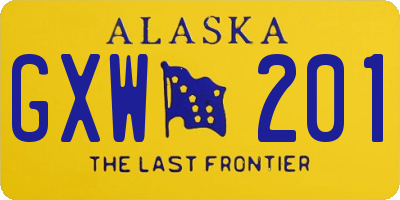 AK license plate GXW201