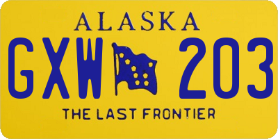 AK license plate GXW203