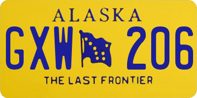 AK license plate GXW206