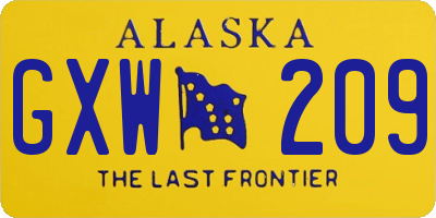 AK license plate GXW209