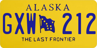 AK license plate GXW212