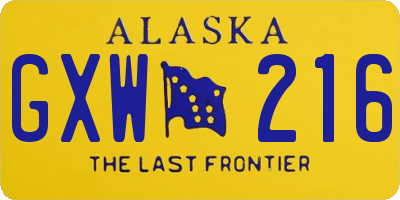 AK license plate GXW216